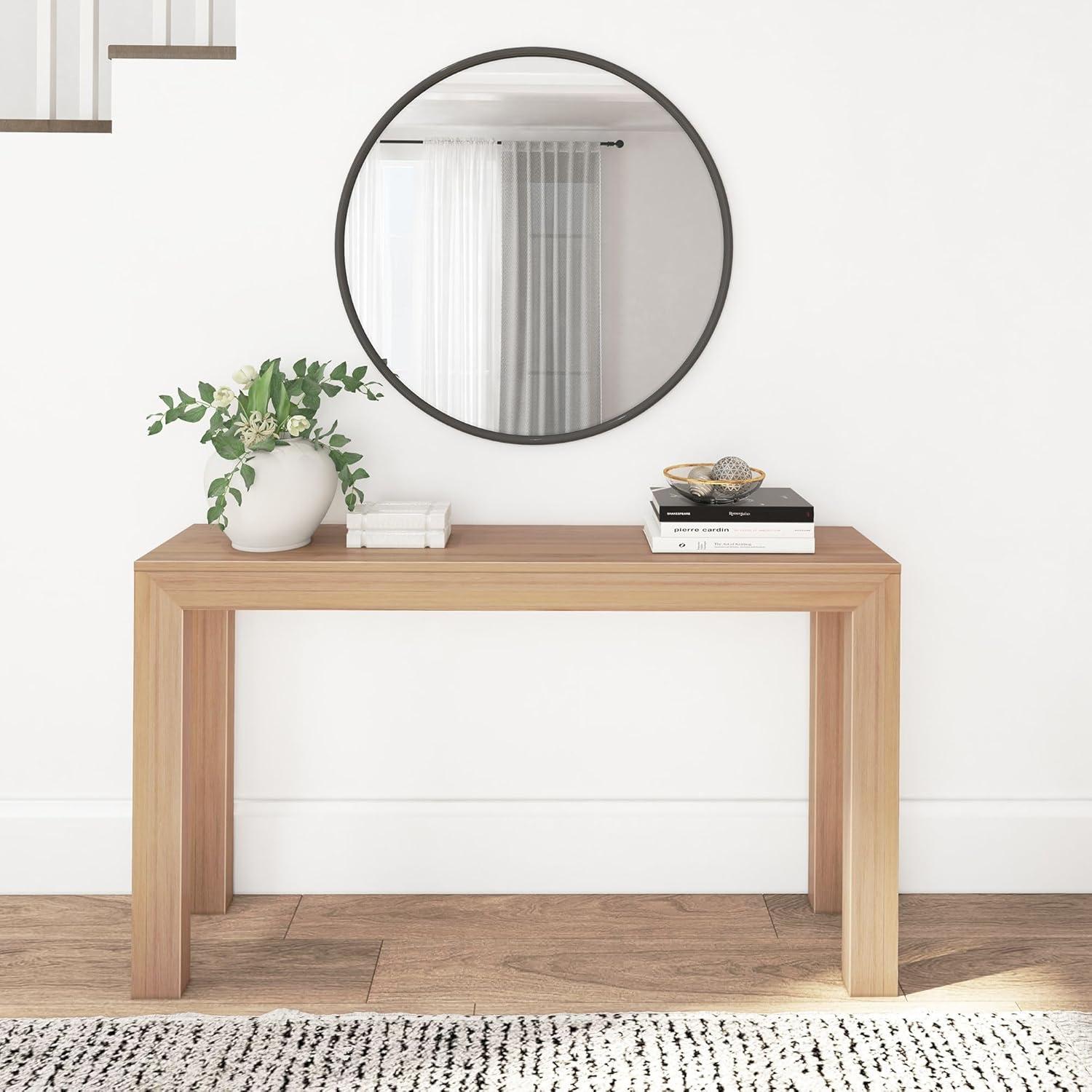 Plank+Beam 56" Modern Console Table, Solid Wood Narrow Entryway Table