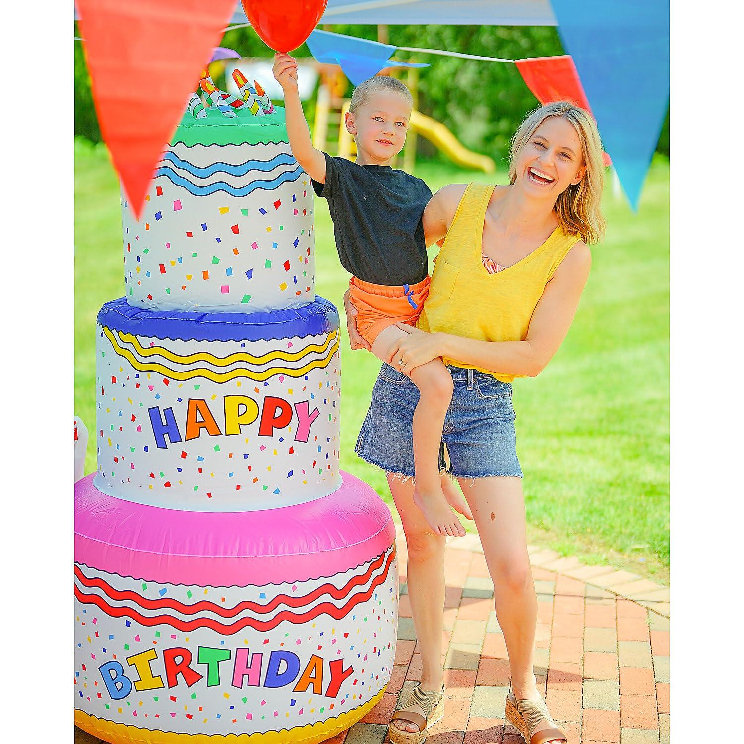 Jumbo Inflate Birthday Cake (37" x 37" x 6") Toys 1 Piece
