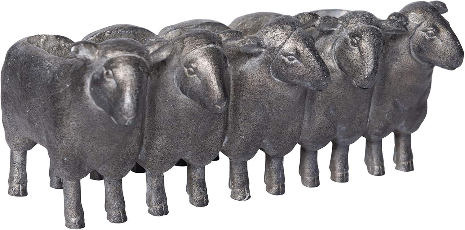 Creative Co-Op Resin Sheep Planter with Distressed Finish, Iron