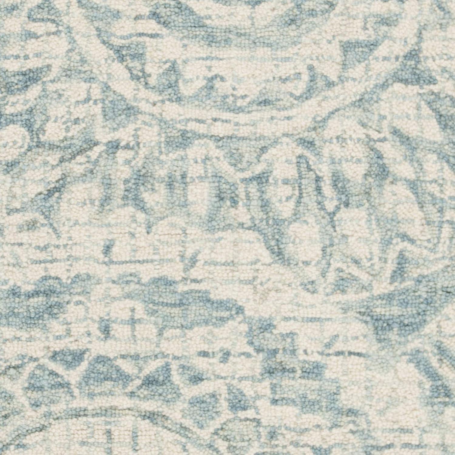 Abstract ABT205 Handmade Indoor Area Rug - Ivory/Blue - 6'x6' - Safavieh