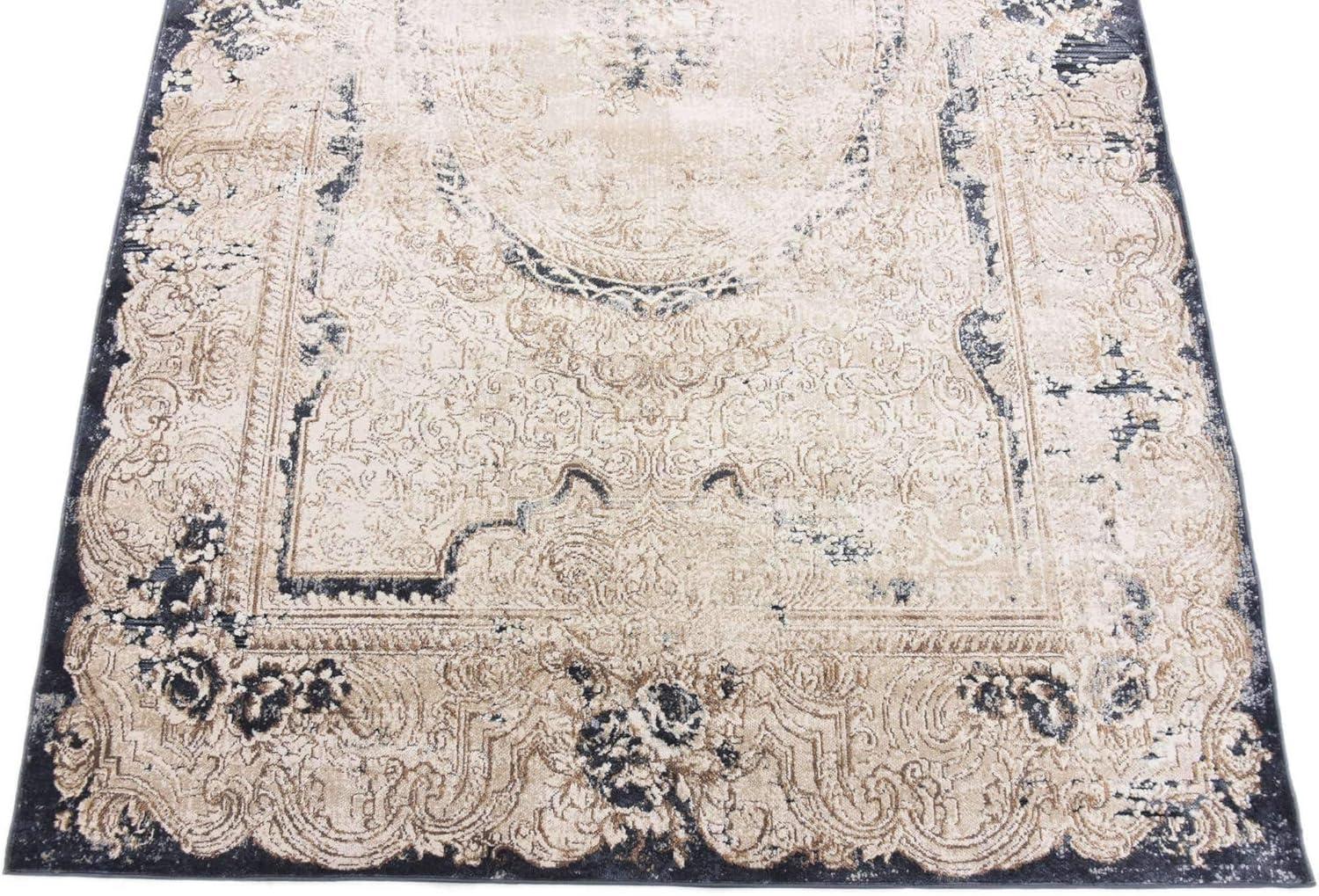 Unique Loom Chateau Collection Area Rug - Adams (5' 1" x 8' Rectangle Cream/Brown)
