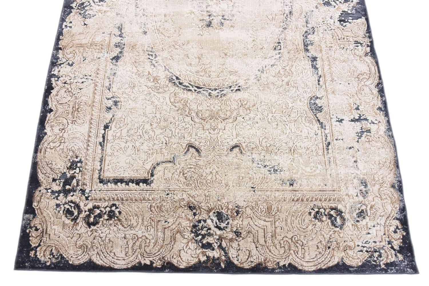 Unique Loom Chateau Collection Area Rug - Adams (5' 1" x 8' Rectangle Cream/Brown)