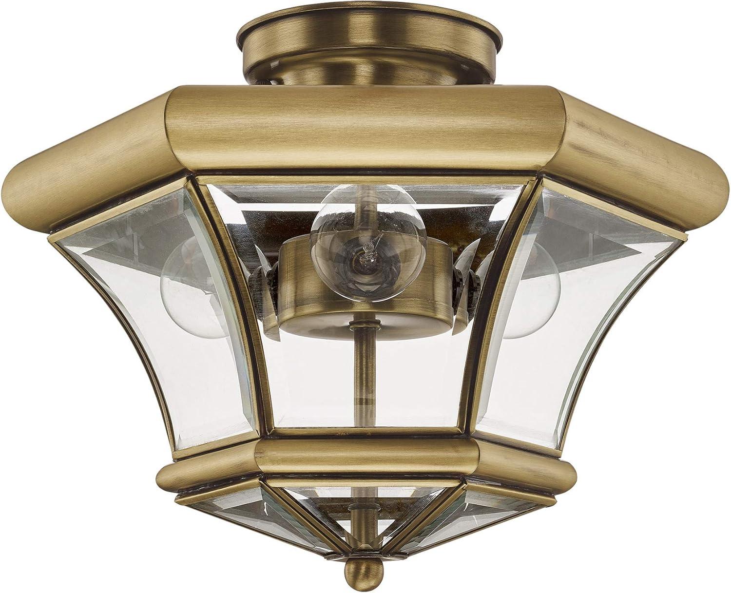 Livex Lighting Monterey 3 - Light Flush Mount in  Antique Brass