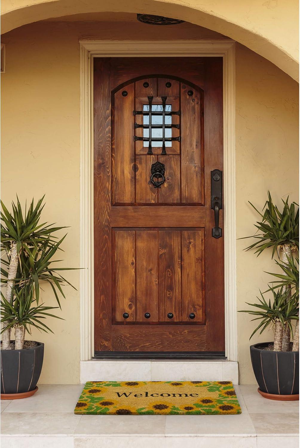 Storm Stopper All Weather Welcome With Sunflowers Indoor/Outdoor Printed Coir Mat