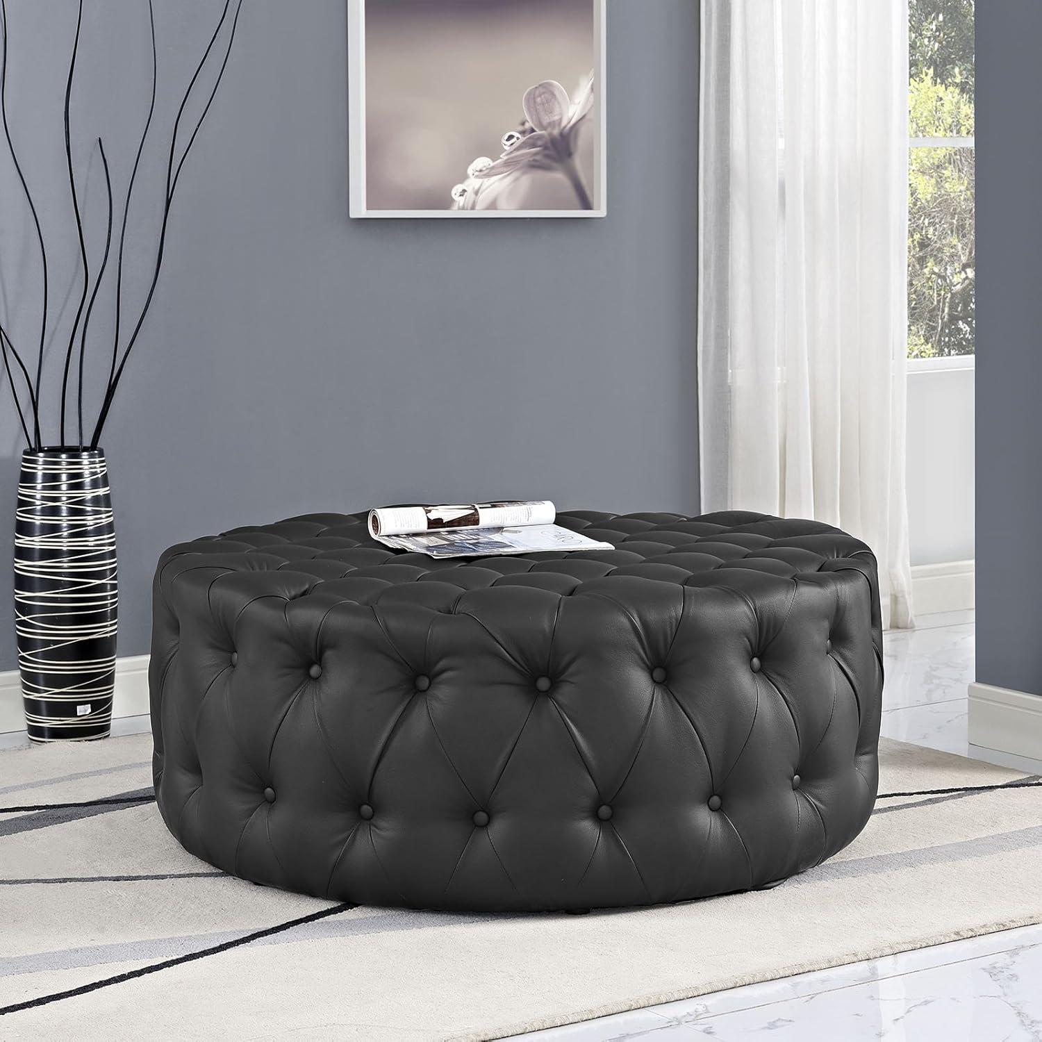 Modway Copper Grove Harrison Blue Amour Fabric Ottoman