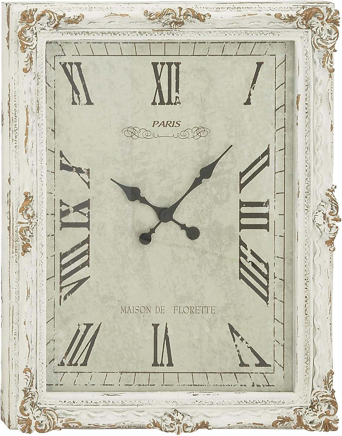 XL White Weathered Wood French Provincial Wall Clock