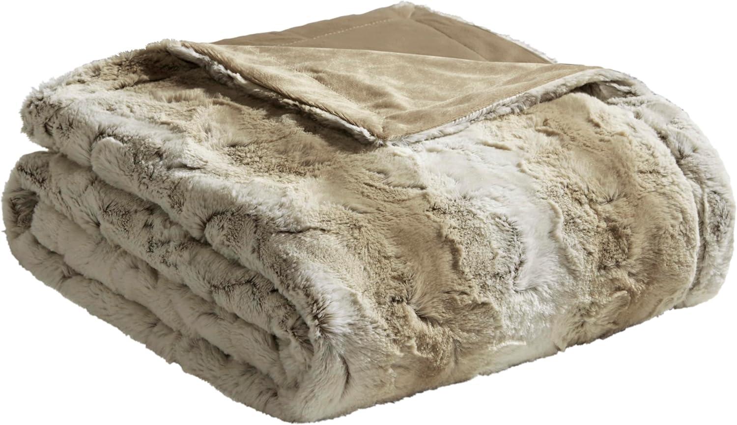 60"x70" Oversized Marselle Faux Fur Throw Blanket - Madison Park