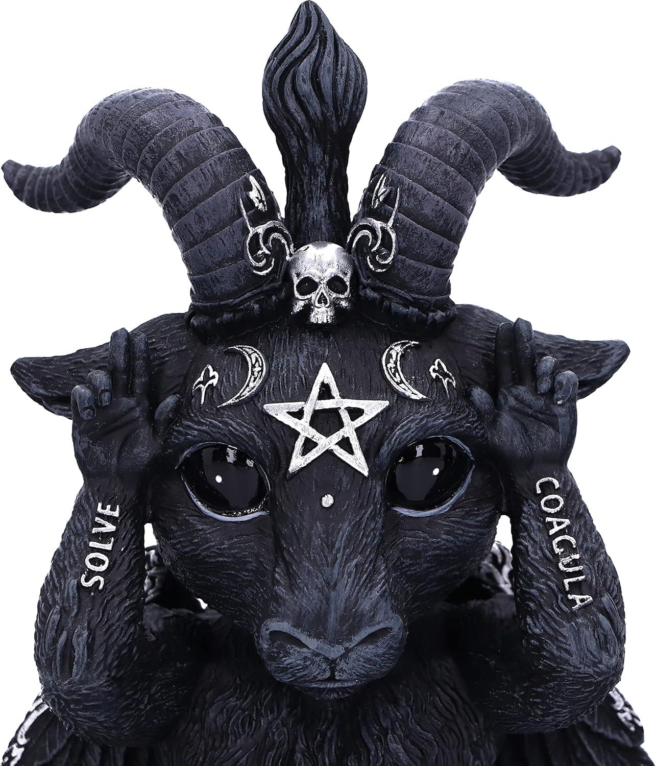 Three Wise Baphomet Black Resin Occult Figurines 13.5cm