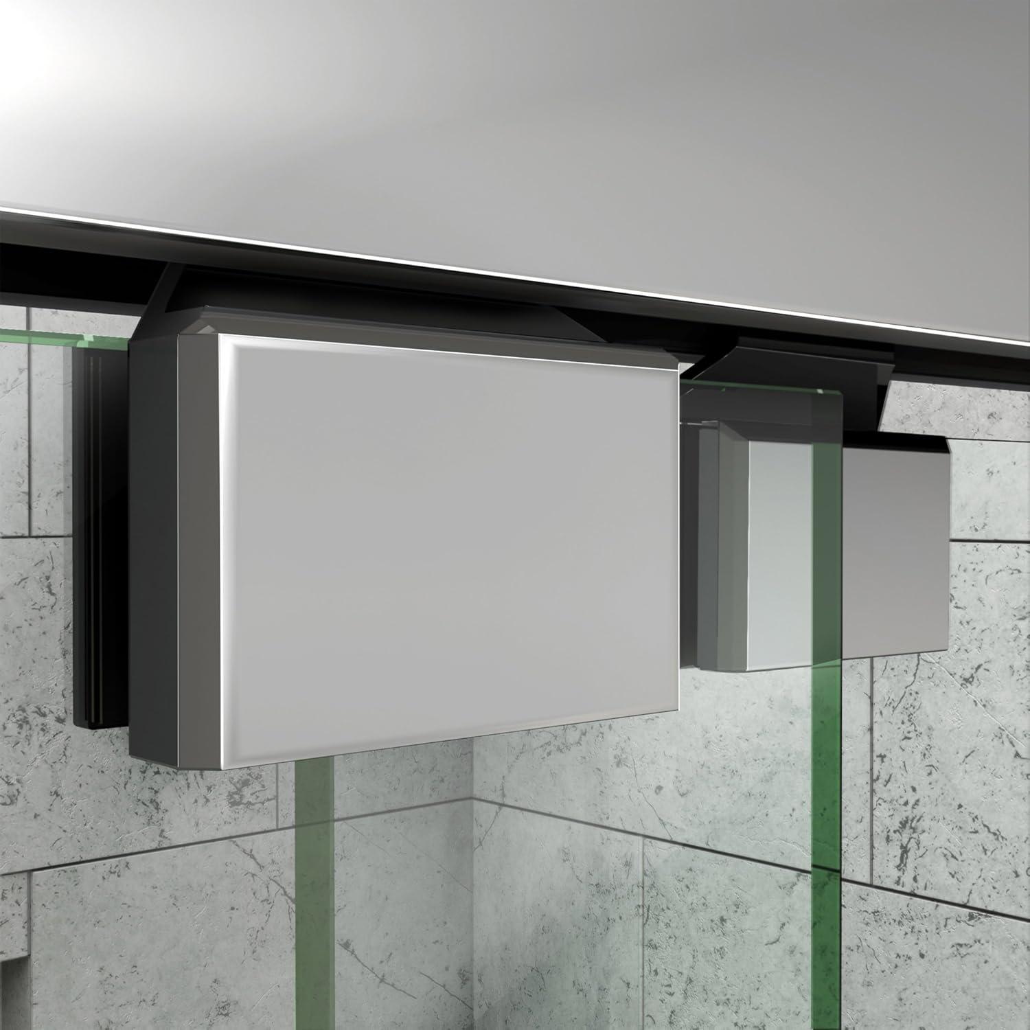 Encore 60" Satin Black Sliding Shower Door with Clear Glass