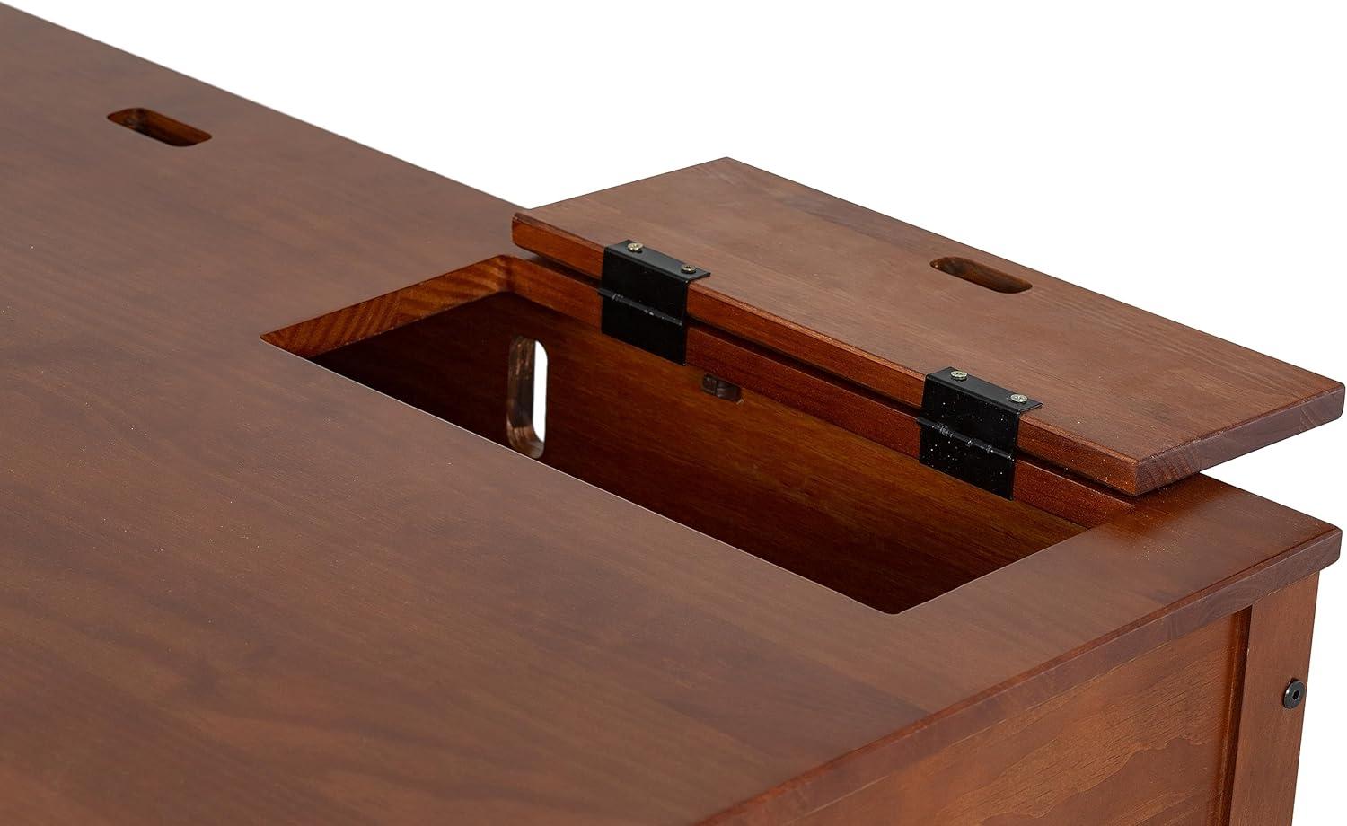 Memomad Bali Modern Home Office Desk with Drawer and Smart Storage for All Ages (35in Width, Caramel Brown Wood)