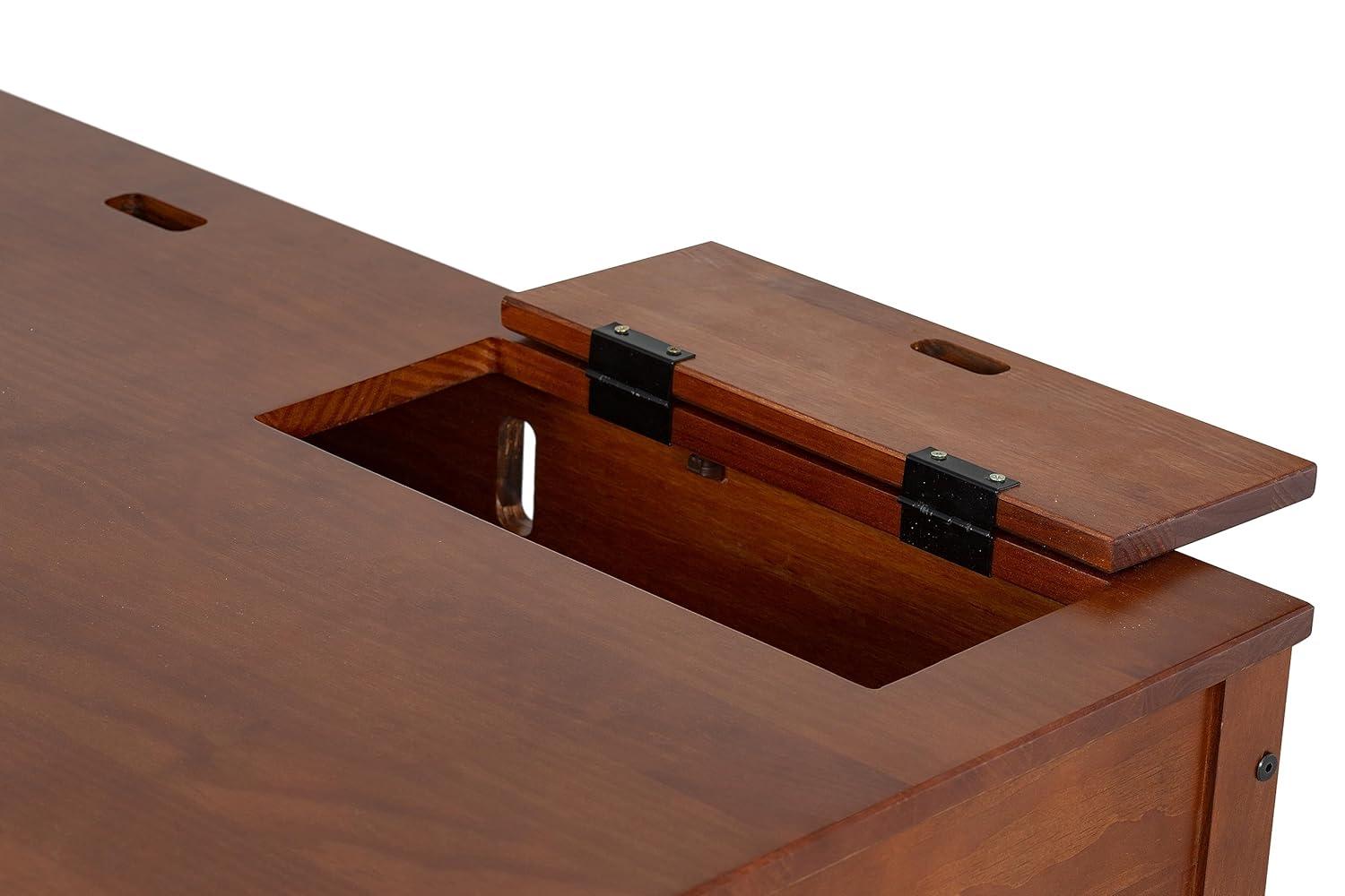 Memomad Bali Modern Home Office Desk with Drawer and Smart Storage for All Ages (35in Width, Caramel Brown Wood)