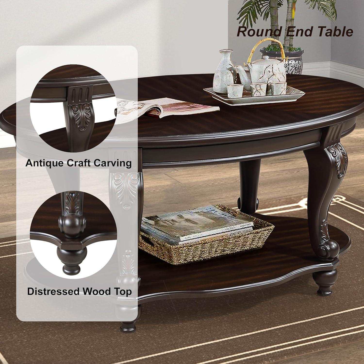 World Menagerie Living Room Coffee Table Set, Coffee Table & Two End Side Table 3-Piece Set Coffee Set