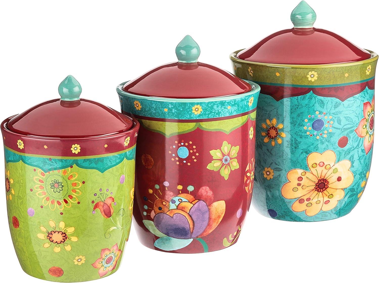 Tunisian Sunset Multicolor Ceramic Canister Set