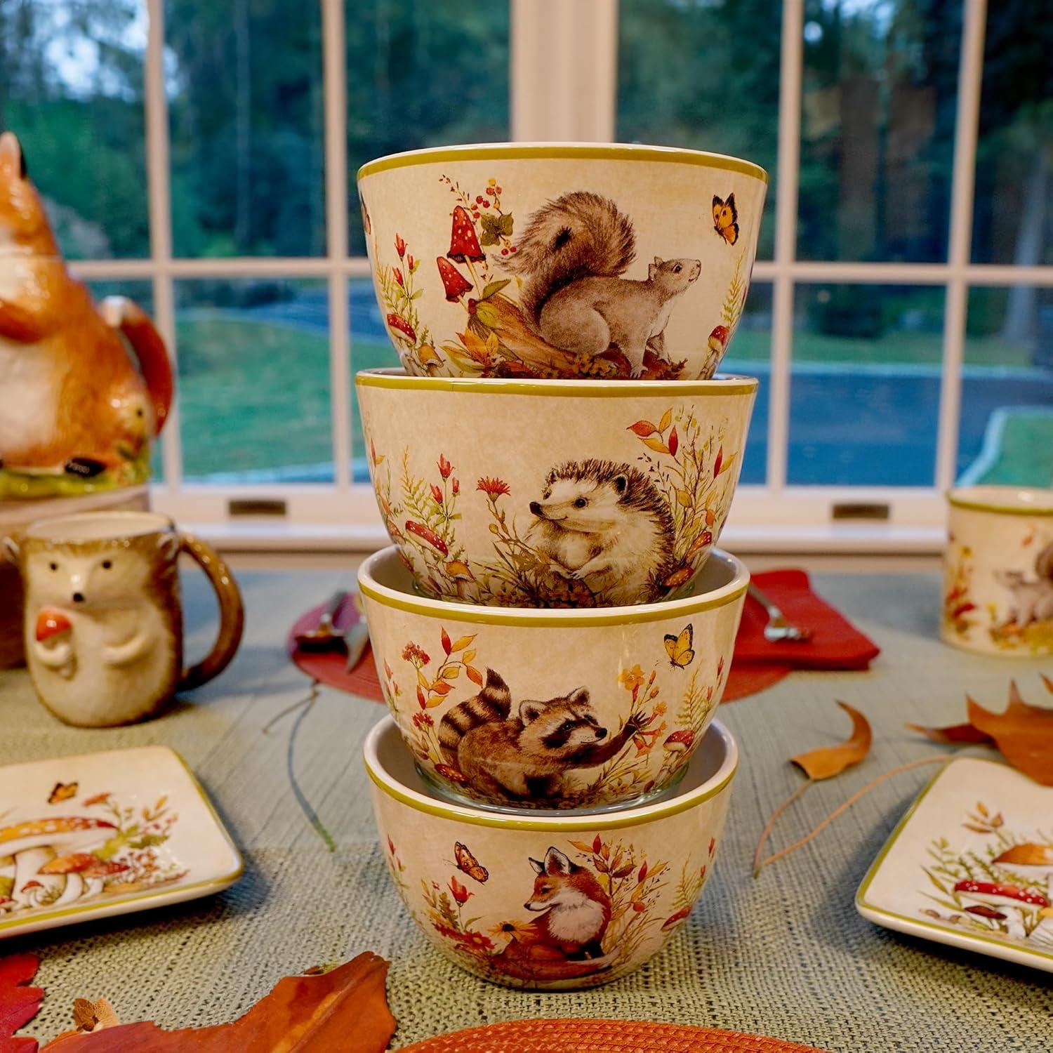 Woodland Critters Set of 4 Ice Cream Bowls