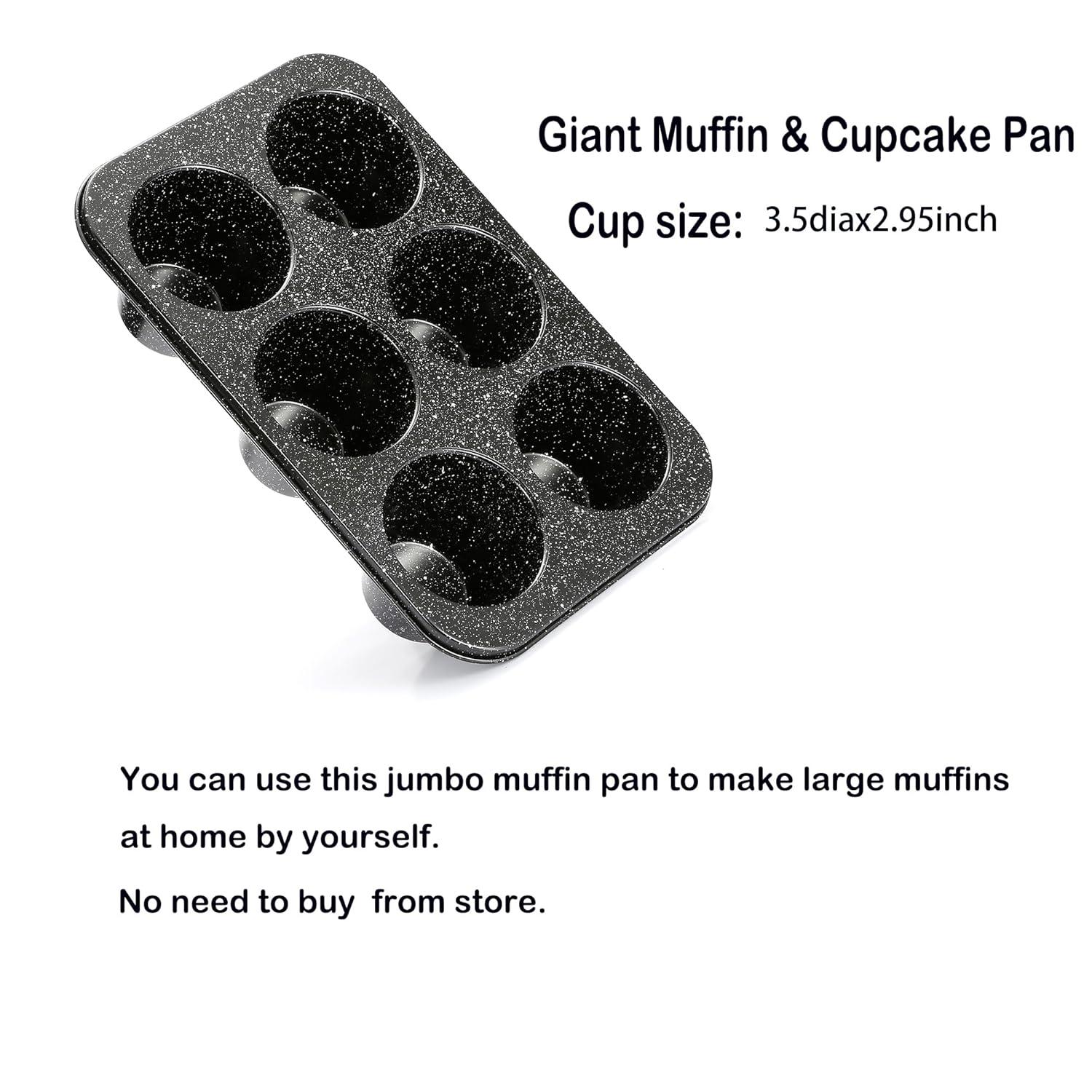 Gray Granite Non-Stick Jumbo 6-Cup Muffin Pan