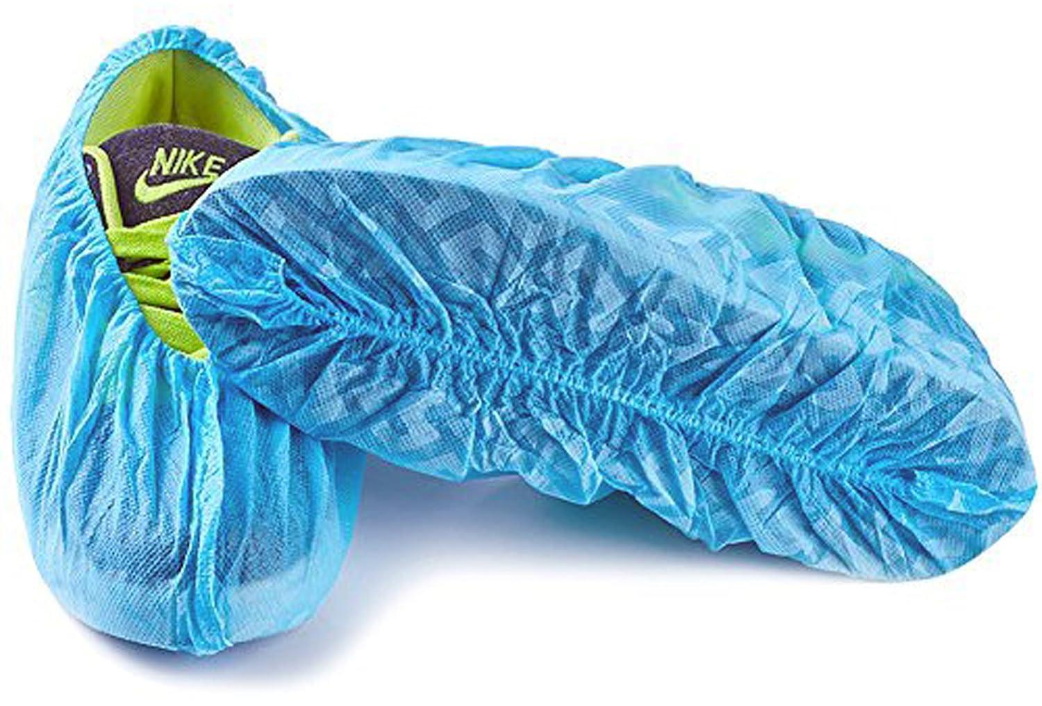 X-Large Non-Woven, 100 Pack Disposable Boot & Shoe Covers Non-Slip, Durable, Indoor Protect Your Home, Floors and Shoes (50 Pairs)
