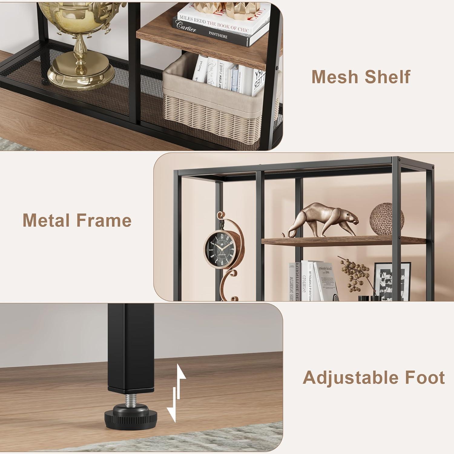 Tall White and Brown Adjustable Baker's Rack with Metal Frame