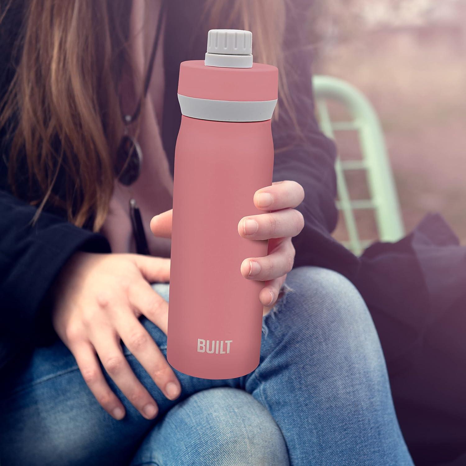 Pink Double Wall Vacuum Insulated Stainless Steel Water Bottle, 20oz