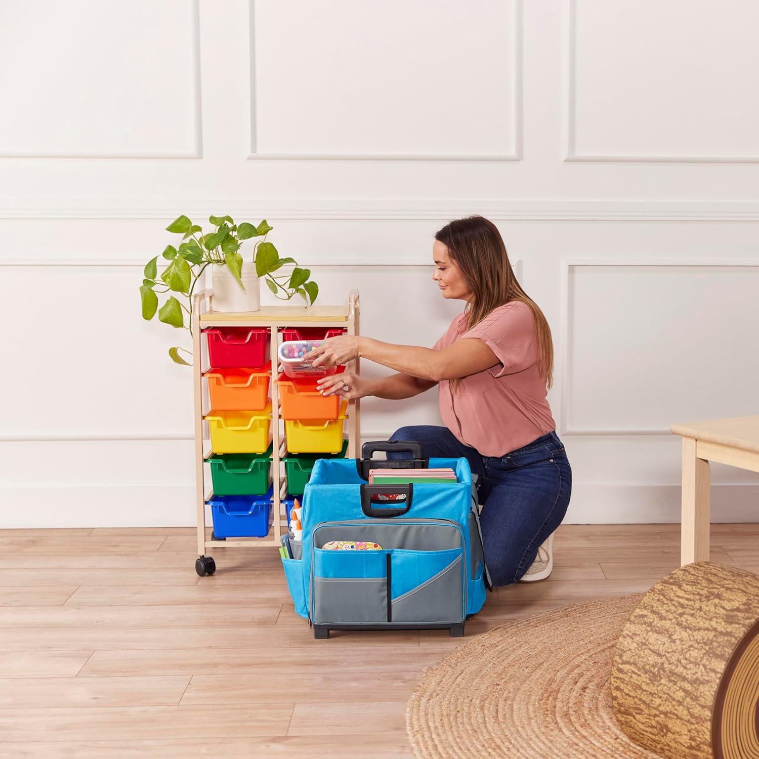 ECR4Kids MemoryStor Universal Rolling Cart and Organizer Bag Set