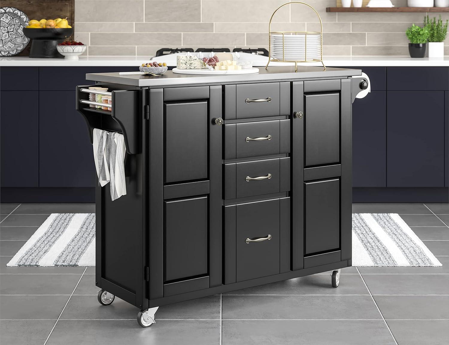 Homestyles Create-a-Cart Wood Rolling Kitchen Cart in Off White