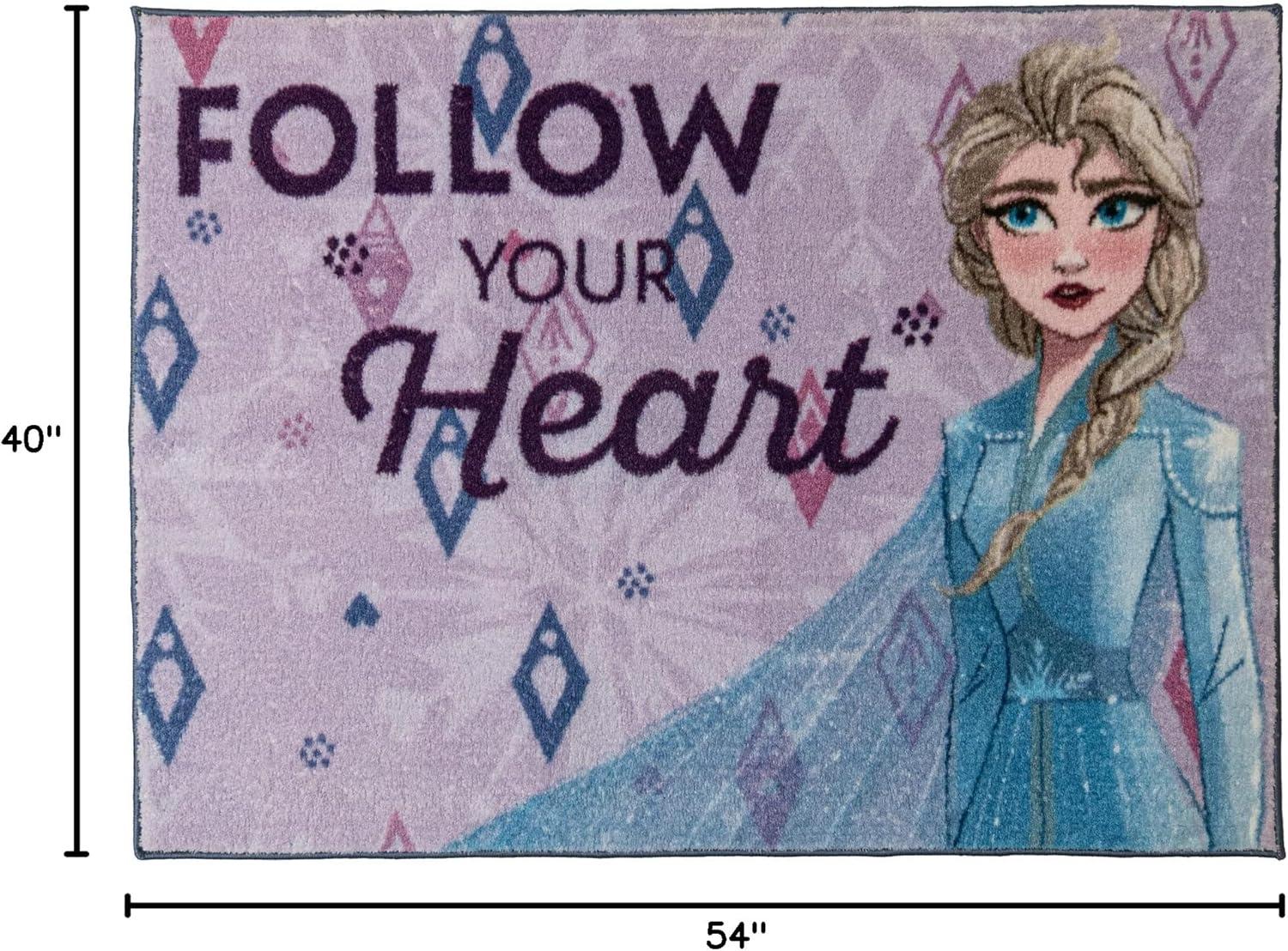 Kid's Company Licensed Disney Frozen Elsa 'Follow Your Heart' Plush Youth Area Rug