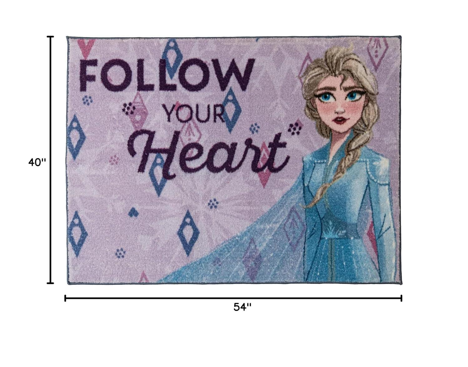 Kid's Company Licensed Disney Frozen Elsa 'Follow Your Heart' Plush Youth Area Rug