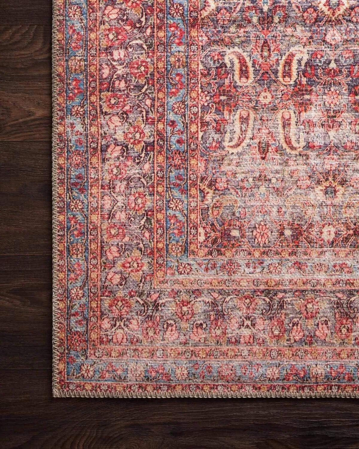 Loloi II Loren Collection LQ-05 Eggplant / Crimson Oriental Area Rug 5'-0" x 7'-6"