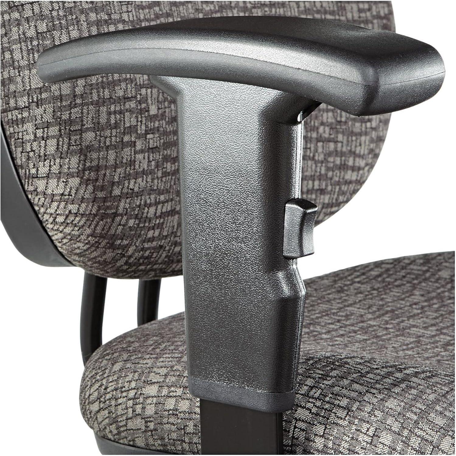 Graphite Gray Fabric Swivel Task Stool with Adjustable Footring