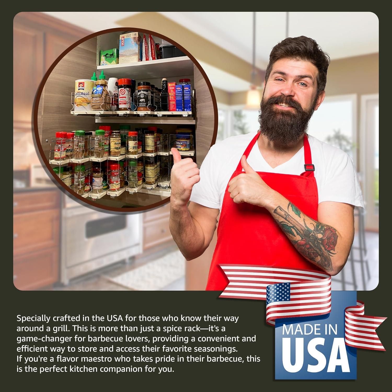 Cream Acrylic and HDPE 3-Drawer Spice Rack Organizer