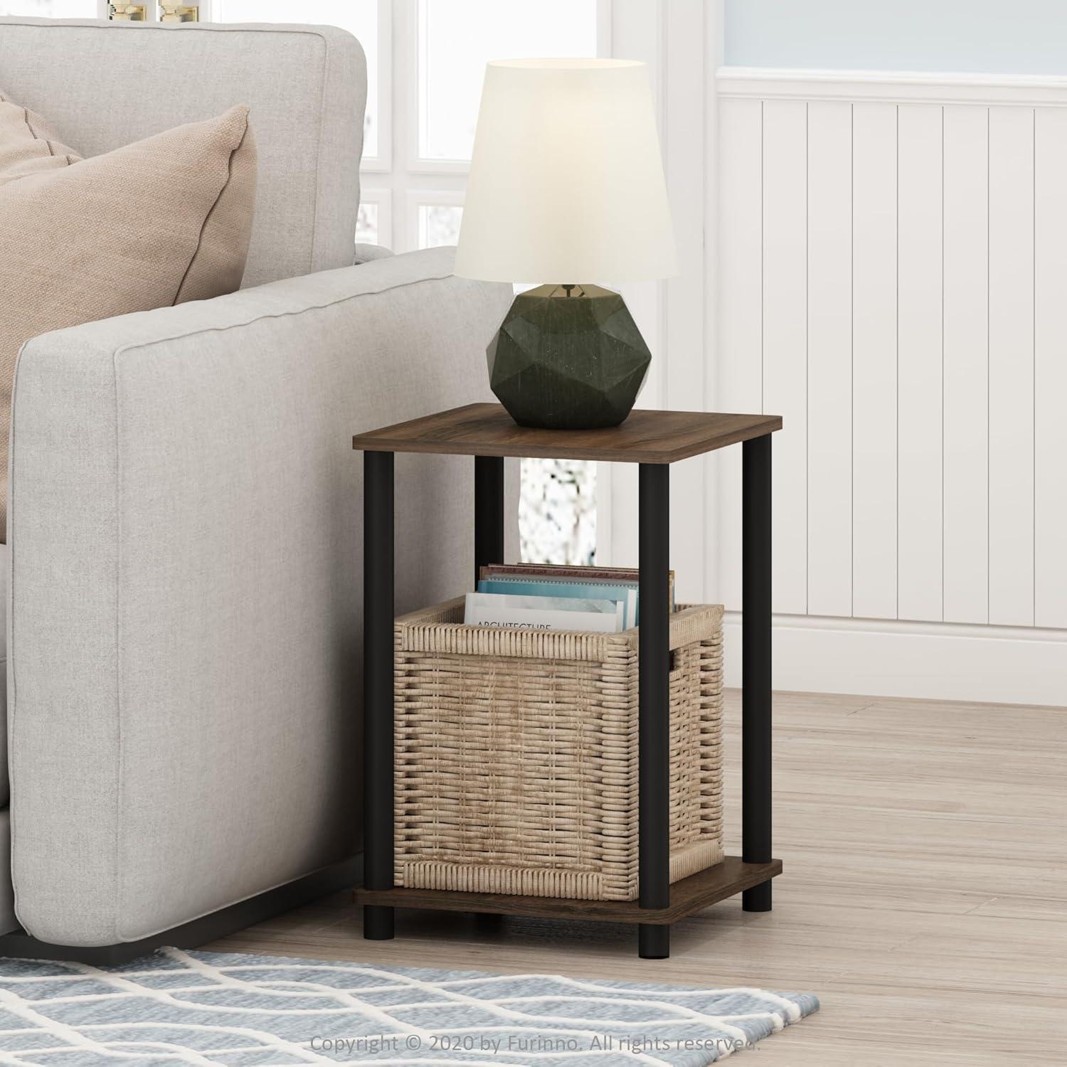 Furinno Turn-N-Tube Haydn End Table, Walnut/Brown