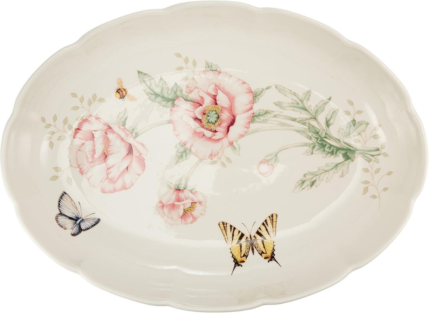 Lenox Butterfly Meadow Scalloped Oval Baker