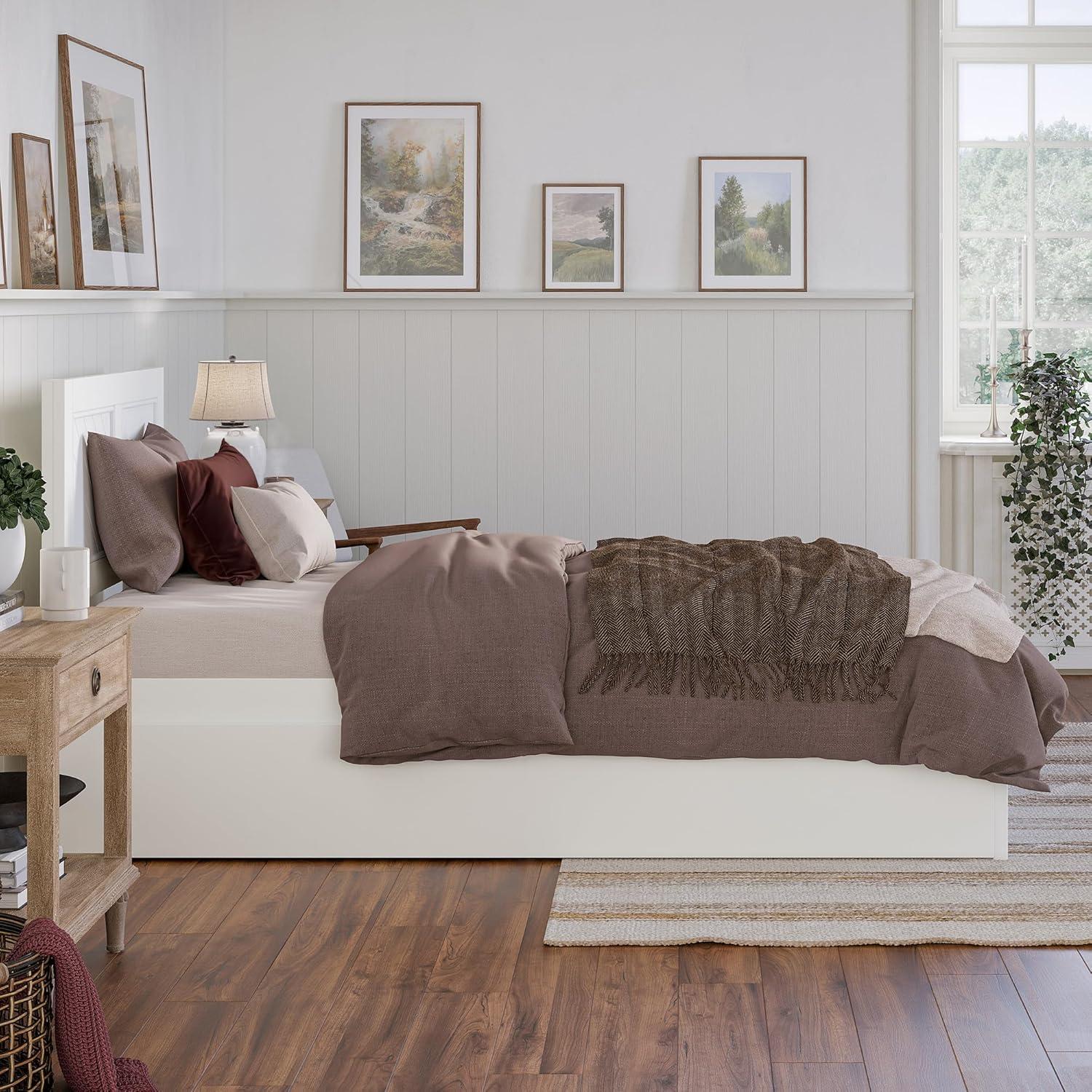 AFI Canyon Walnut Solid Wood Platform Bed with Matching Footboard & Twin-XL Trundle, King