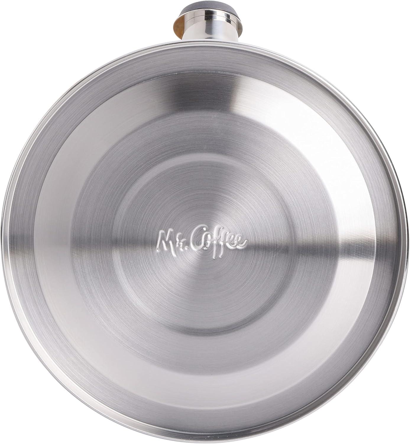 Mr. Coffee Flintshire Stainless Steel Whistling Tea Kettle, 1.75-Quart, Brushed Satin