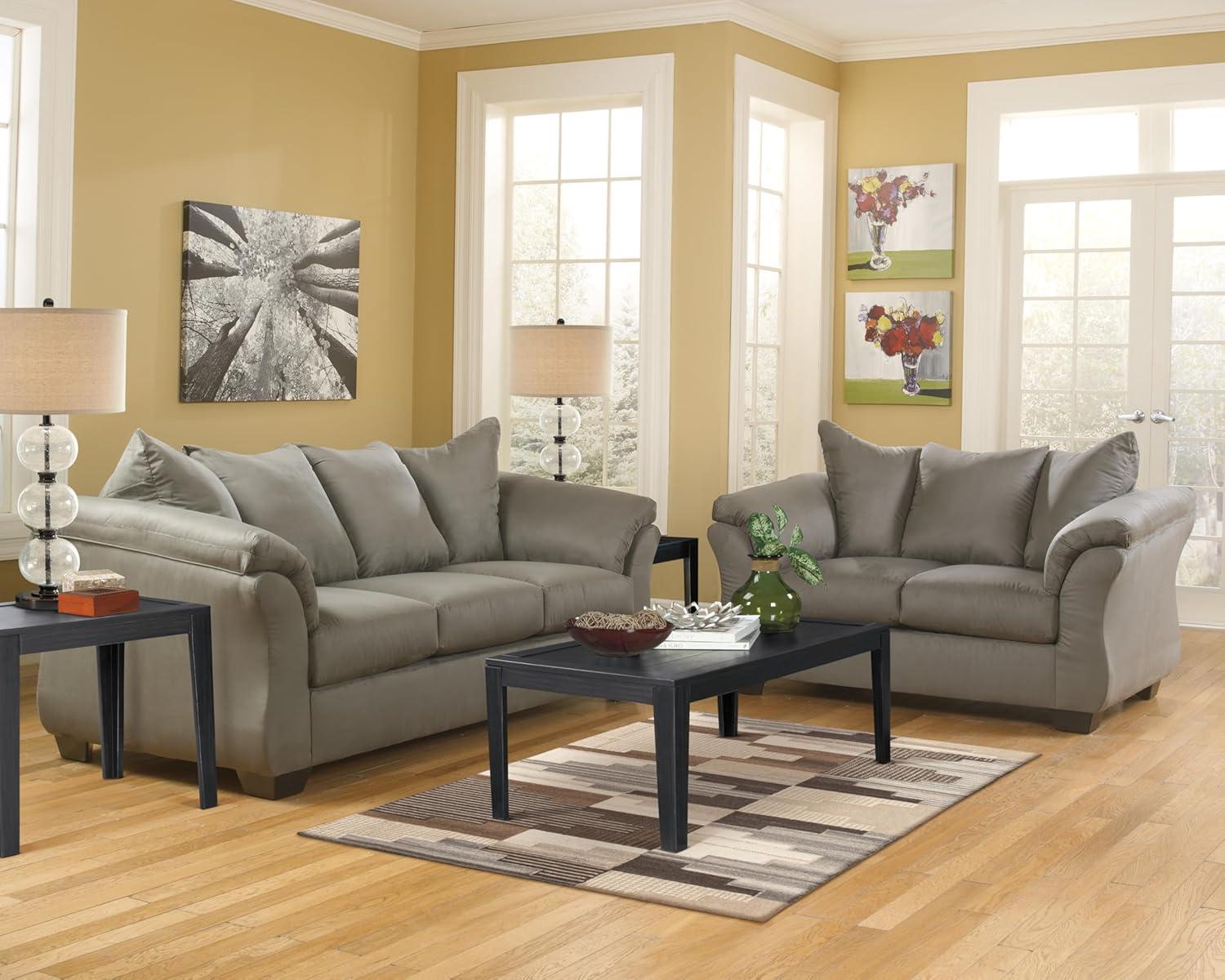 Signature Design by Ashley Darcy Fabric Loveseat in Cobblestone