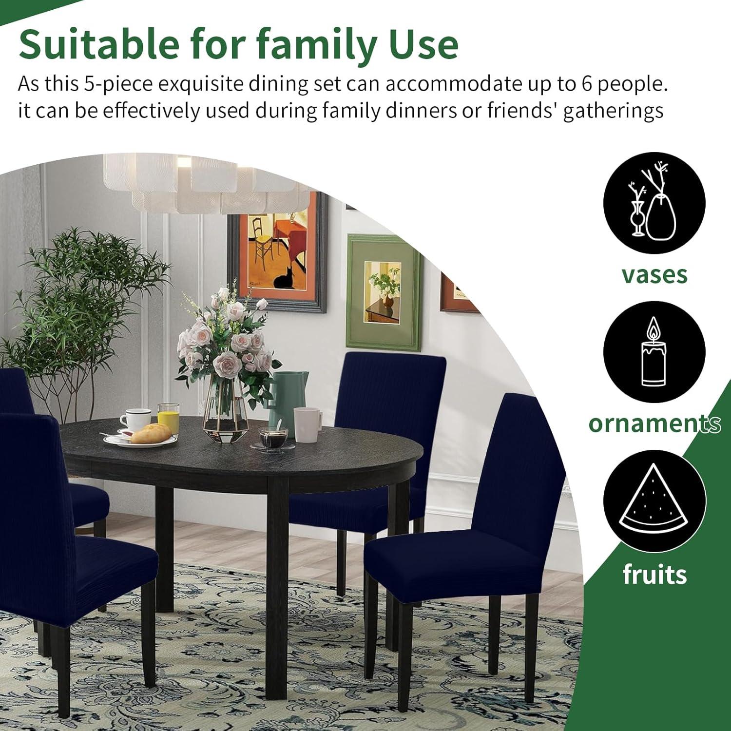 Chair Covers for Dining Room 4 Pack Navy Blue Chair Covers Super Fit Washable Kitchen Chair Protector Cover for Dining Room, Hotel, Ceremony