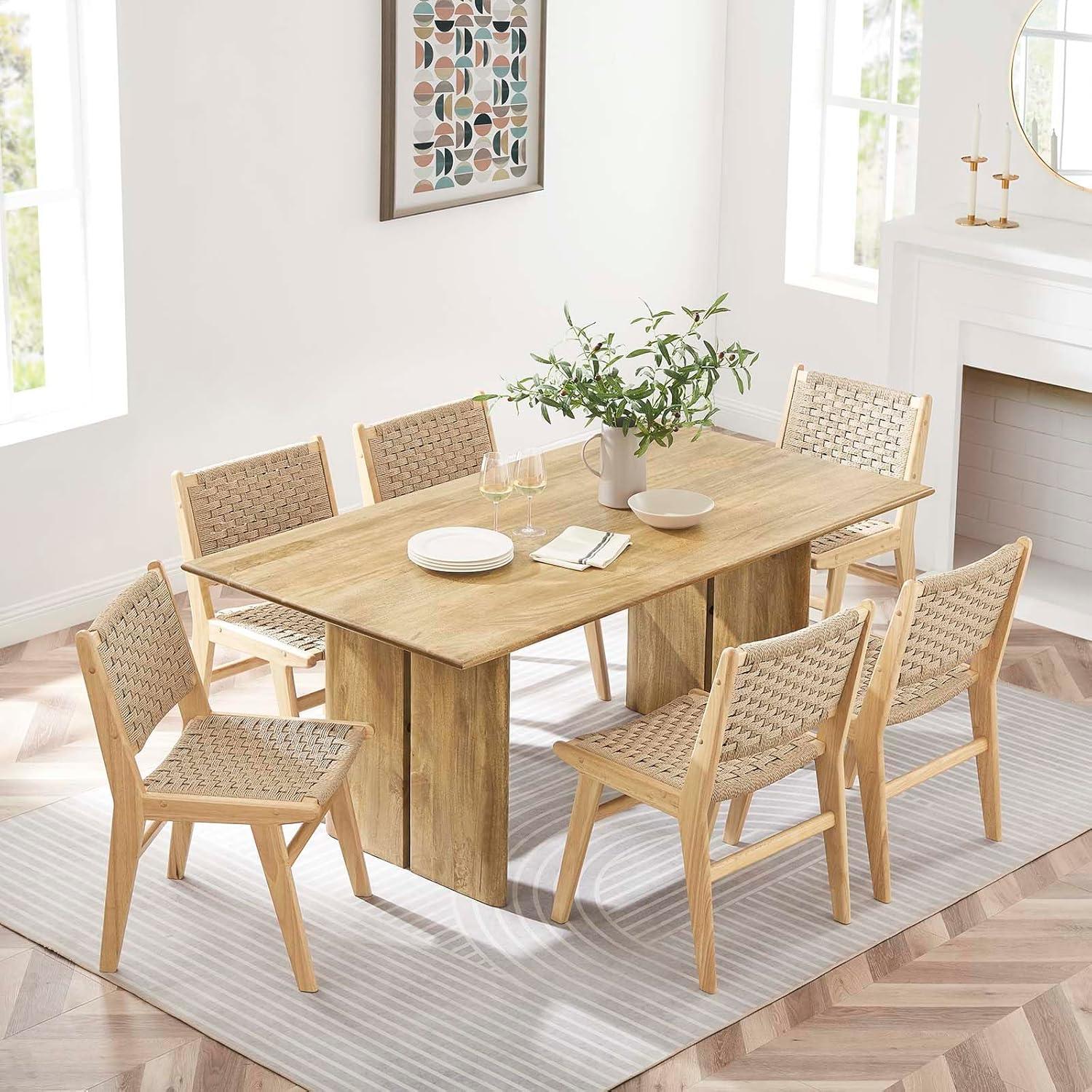 Amistad 72" Oak Solid Wood Modern Farmhouse Dining Table