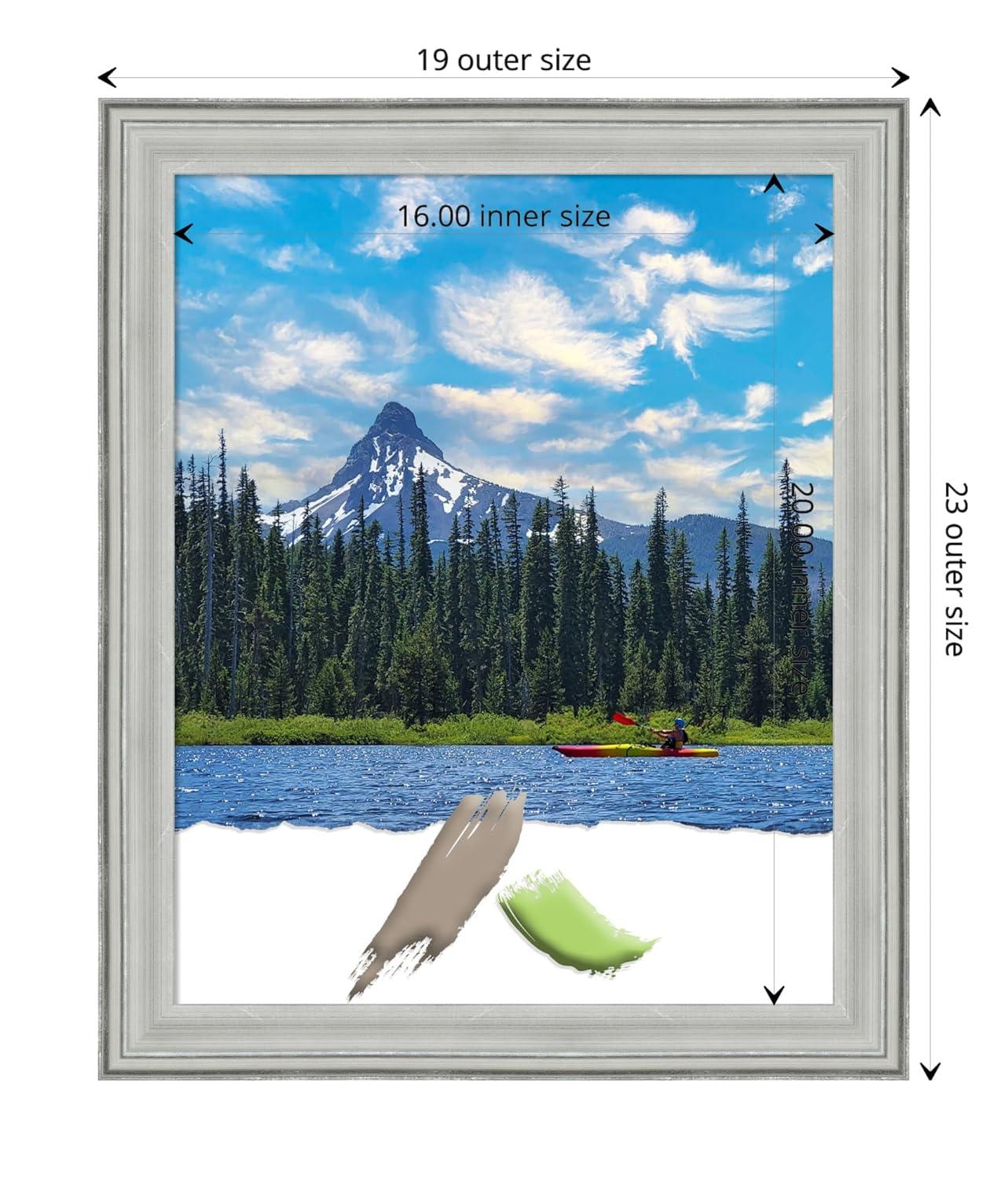 Amanti Art Bel Volto Silver Wood Picture Frame Opening Size 16x20 in.