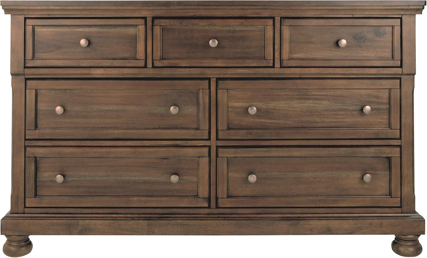 Ashley Furniture Flynnter 7 Drawer Dresser in Medium Brown