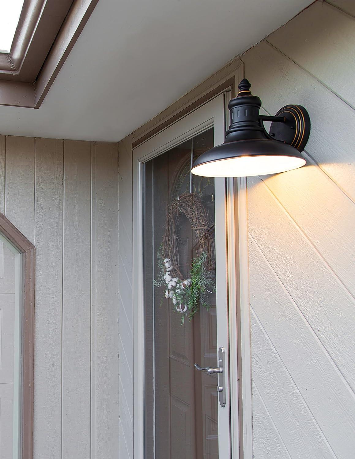 Design House 516732 Monterey Industrial Modern 1-Light Indoor/Outdoor Wall Mount with Metal Shade for Porch Entryway Barn, Oil Rubbed Bronze