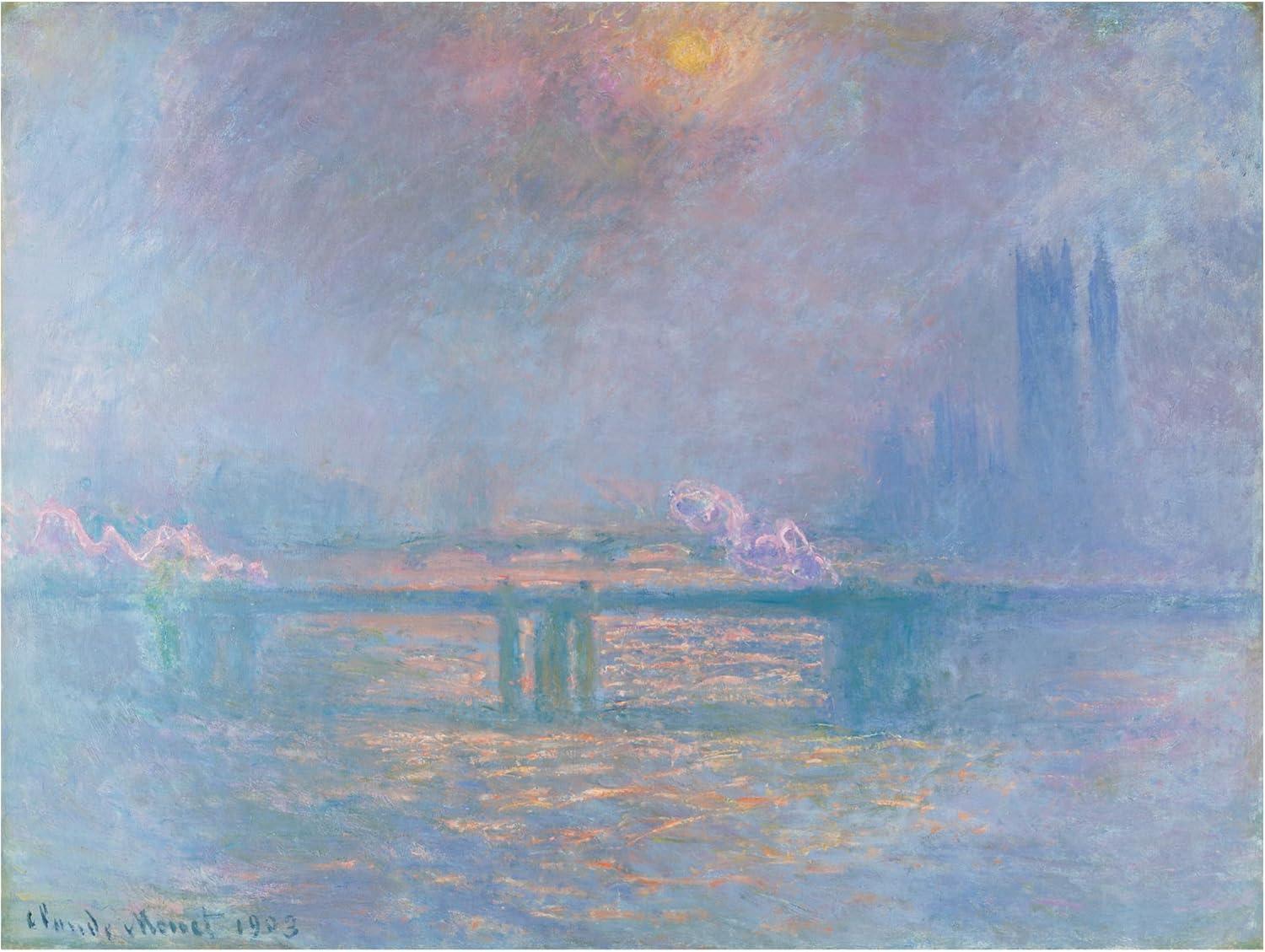 Claude Monet 'The Thames With Charing Cross Bridge' Canvas Art