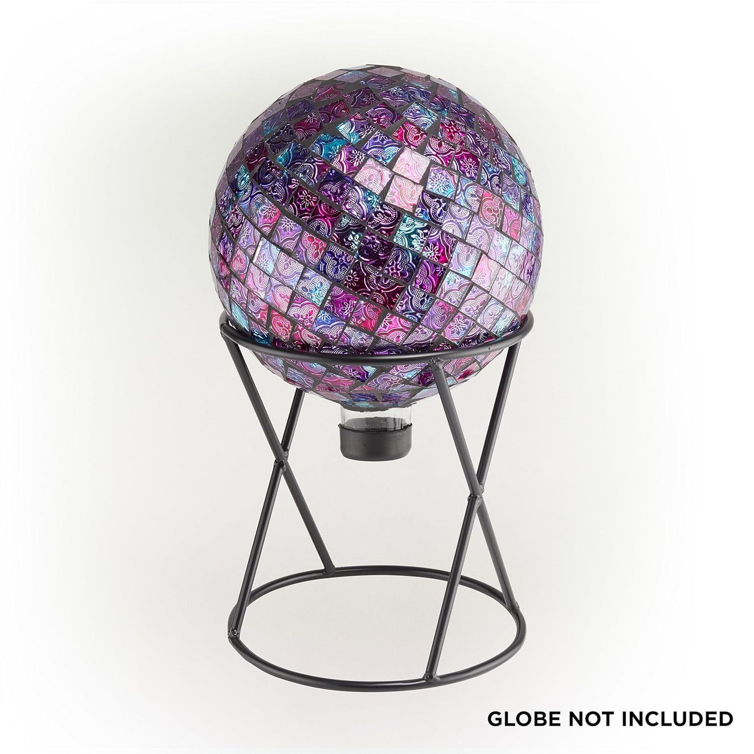 Alpine Corporation 10" x 11" Metal Gazing Globe Display Stand, Black
