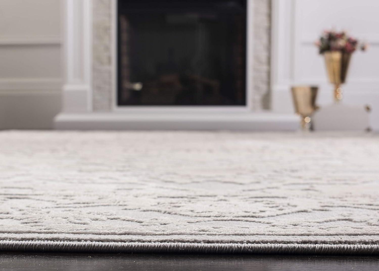 Reflection RFT665 Power Loomed Area Rug - Light Grey/Cream - 8'x10' - Safavieh.