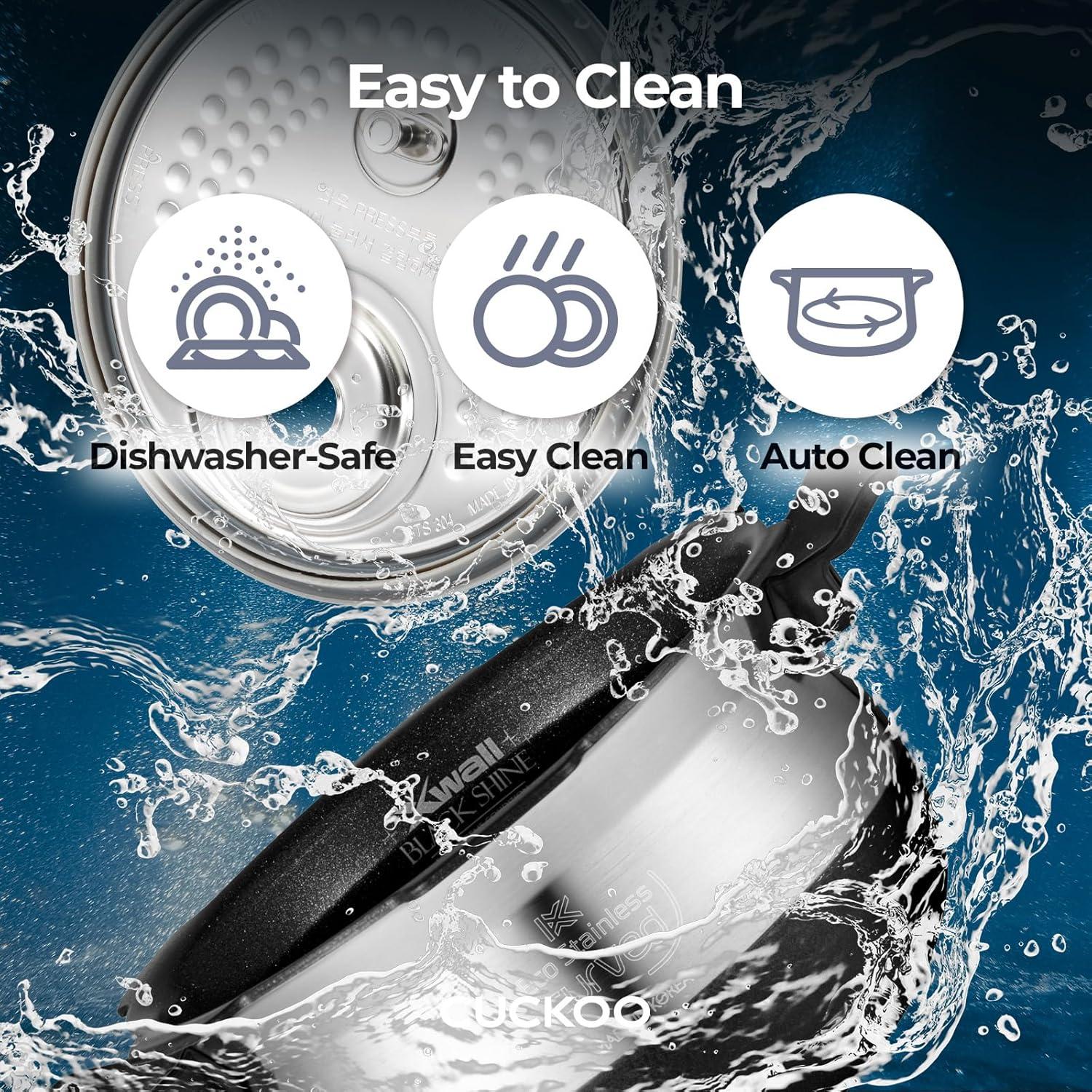 Cuckoo Electronics CUCKOO 6-Cup Induction Heating Pressure Rice Cooker with Nonstick Inner Pot, 16 Menu Modes, Fuzzy Logic Tech, 3 Voice Guide, Auto Clean (White) CRP-BHSS0609F