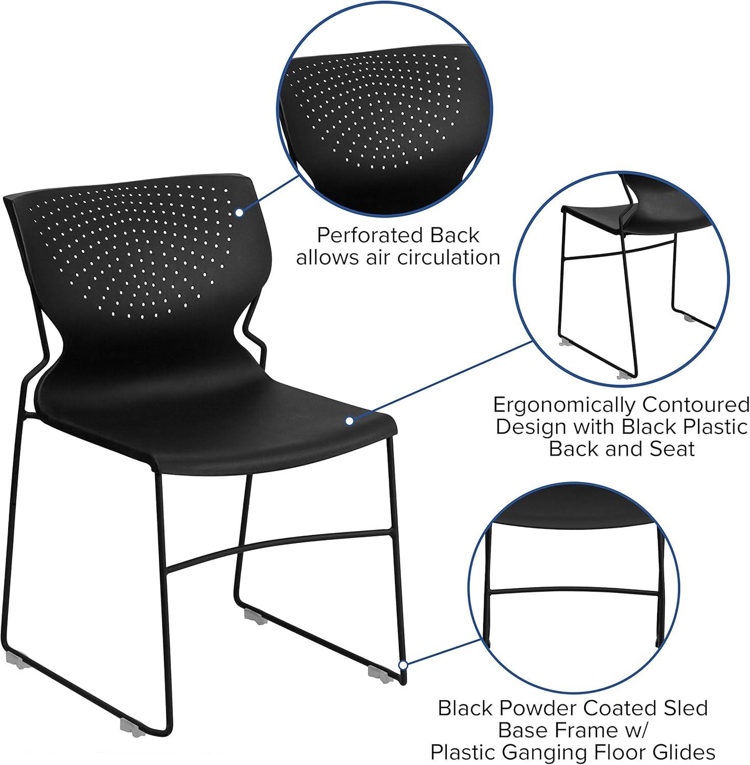 Everleigh 661 lb. Capacity Full Back Stack Chair with Powder Coated Frame