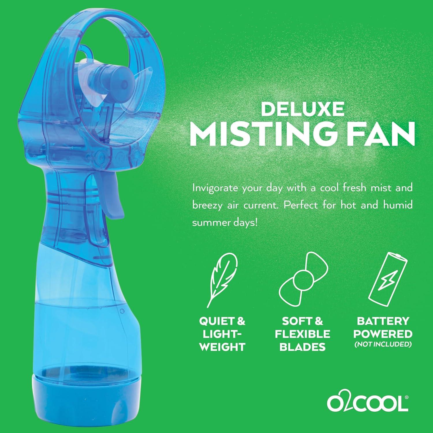 O2COOL Deluxe Misting Fan - 2 Pack - Light Blue