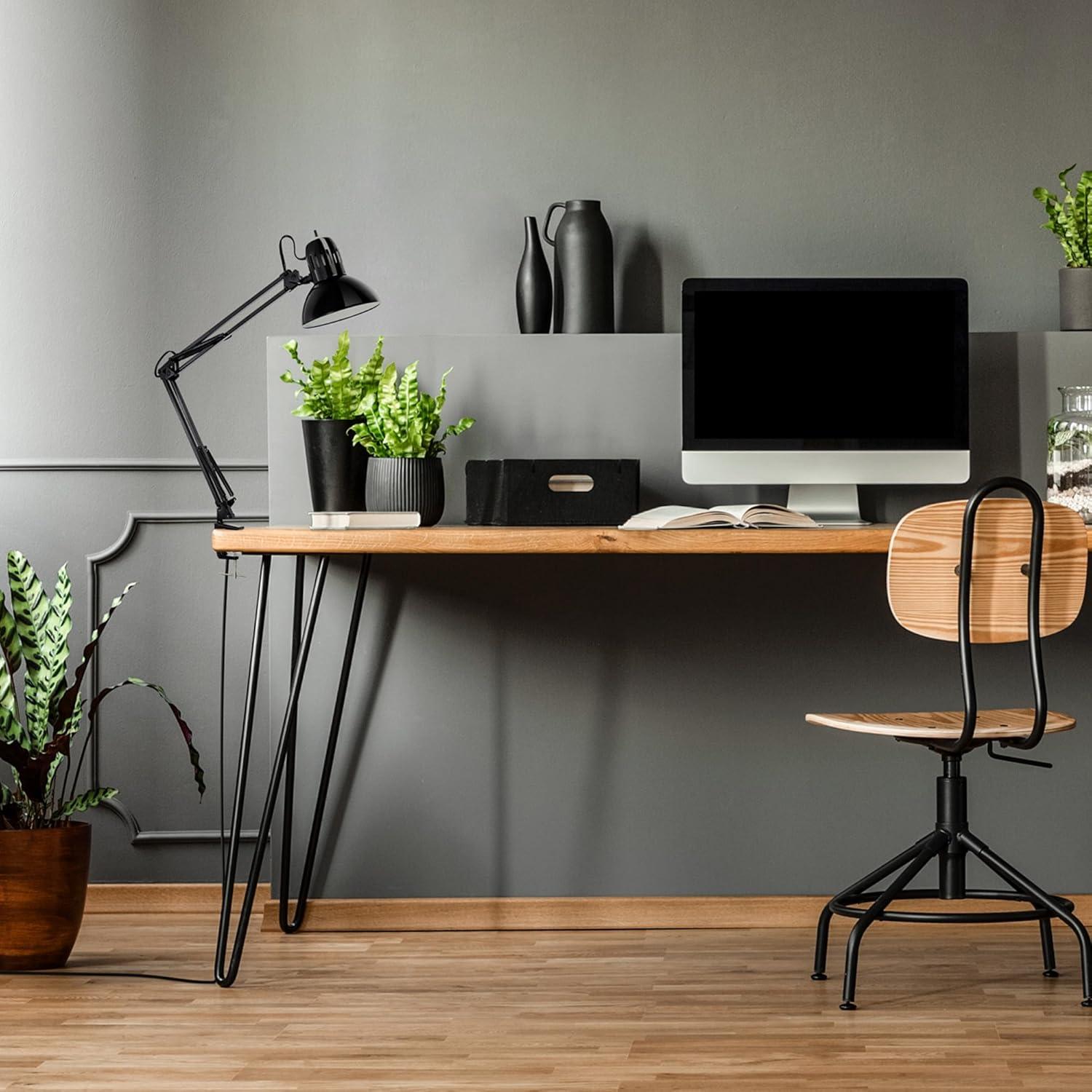 Globe Electric 32" Multi-Joint Metal Clamp Black Desk Lamp, 56963