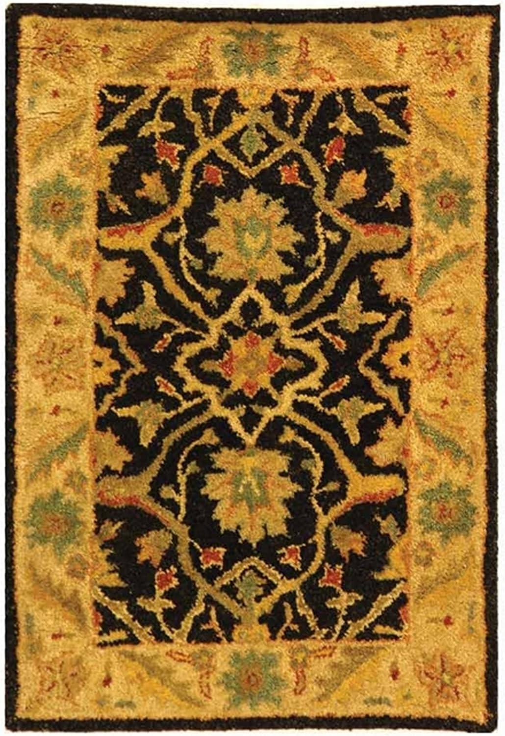 Antiquity AT14 Hand Tufted Indoor Area Rug - Black - 4'x6' - Safavieh