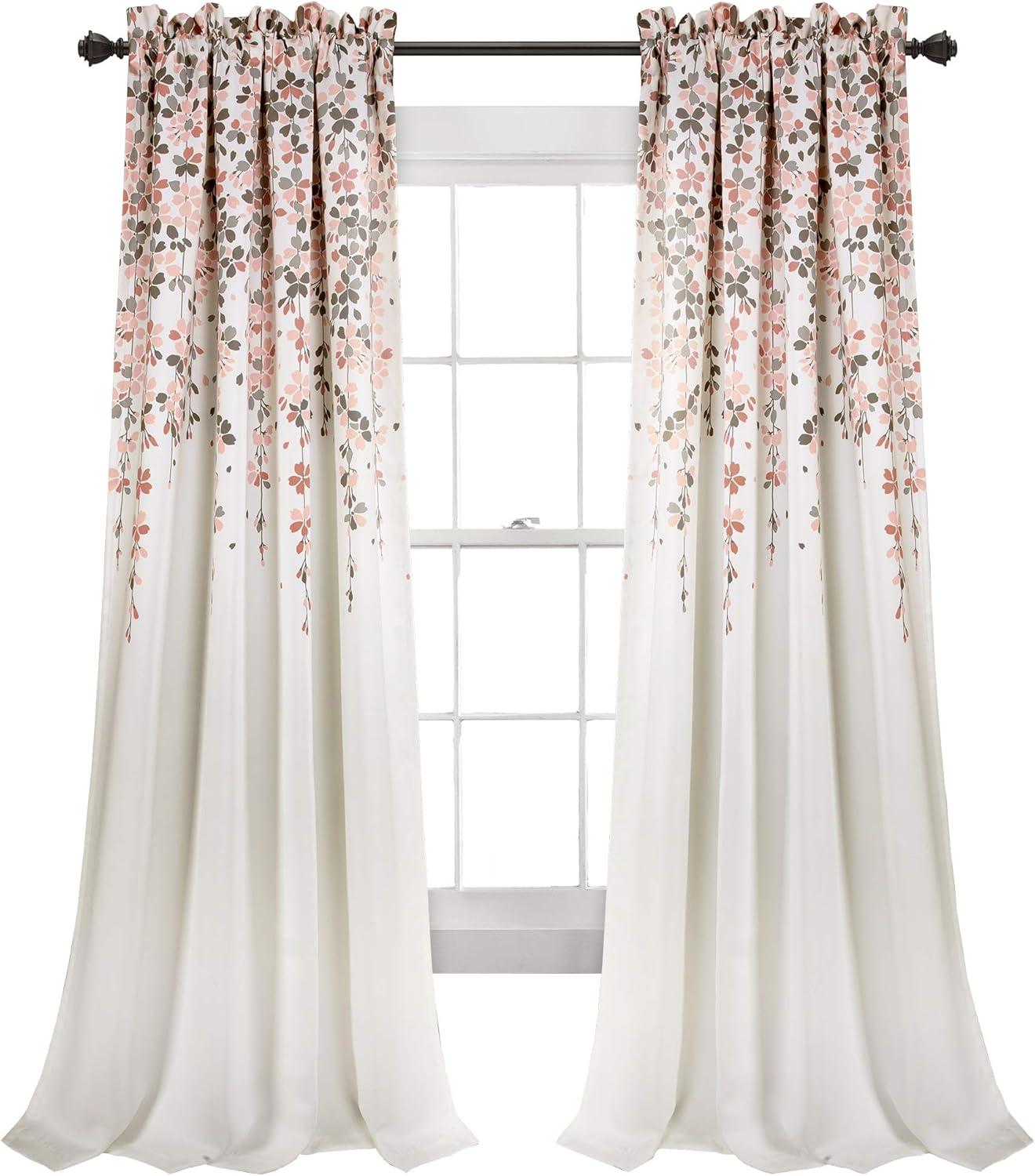 Lush Decor Weeping Flowers Floral Room Darkening Thermal Rod Pocket Curtain Panels (Set of 2)