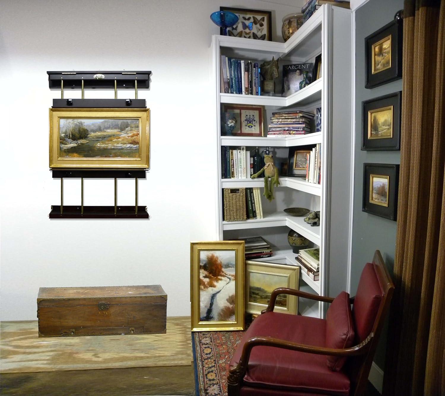 Rue WAll Display & Painting Easel Medium - 32in Wide-Canvases up to 40in High - Mahogany