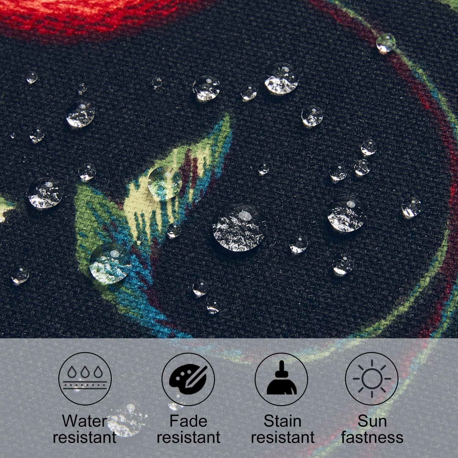 LOVTEX Outdoor Chair Cushions Set of 4, Waterproof Patio Chair Cushions with Ties, 17 x 16 x 2 inch, Floral